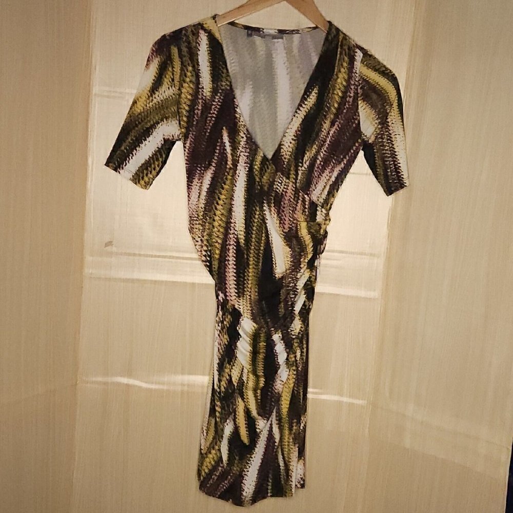 Jennifer Lopez Womens Snake Print Stretchy Body Con Midi Dress Small